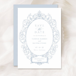 Convites Vintage Elegant Ornament Floral Frame Data de Salv