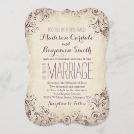 Convites Vintage Elegant Purple Flourish Invitation