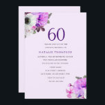 Convites Vintage Elegant Purple Flower 60th Birthday Invite<br><div class="desc">Vintage Elegant Purple Flower 60th Birthday Convide Lindas e elegantes flores rústicas para sua coleção vintage,  rústica ou elegante de 60th Convite de aniversário Matching,  veja abaixo ou nossa Design de loja cortesia de www.createthecut.com</div>