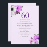 Convites Vintage Elegant Purple Flower 60th Birthday Invite<br><div class="desc">Vintage Elegant Purple Flower 60th Birthday Convide Lindas e elegantes flores rústicas para sua coleção vintage,  rústica ou elegante de 60th Convite de aniversário Matching,  veja abaixo ou nossa Design de loja cortesia de www.createthecut.com</div>