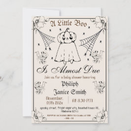 Convites Vintage Elegant Spooky, Chá de fraldas de Hallowee