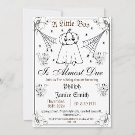 Convites Vintage Elegant Spooky, Chá de fraldas de Hallowee