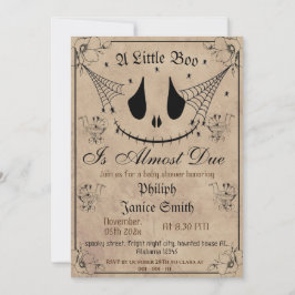Convites Vintage Elegant Spooky, Chá de fraldas de Hallowee