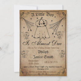 Convites Vintage Elegant Spooky, Chá de fraldas de Hallowee