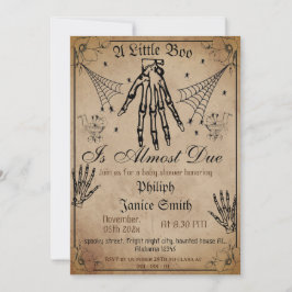 Convites Vintage Elegant Spooky, Chá de fraldas de Hallowee