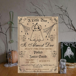 Convites Vintage Elegant Spooky, Chá de fraldas de Hallowee