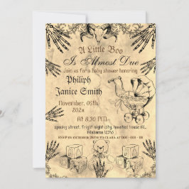 Convites Vintage Elegant Spooky, Chá de fraldas De Hallowee