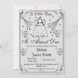 Convites Vintage Elegant Spooky, Chá de fraldas de Hallowee