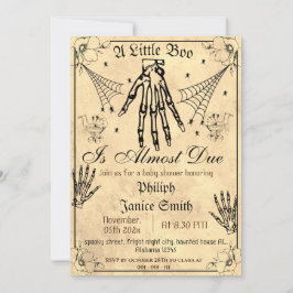 Convites Vintage Elegant Spooky, Chá de fraldas de Hallowee