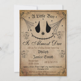 Convites Vintage Elegant Spooky, Chá de fraldas de Hallowee