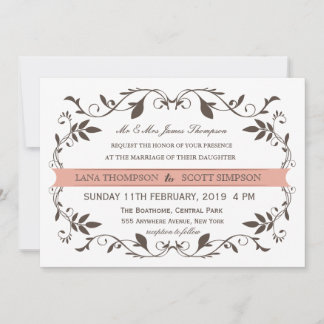 Convites Vintage Elegante Casamento Branco Flourish Vitoria