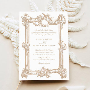 Convites Vintage Elegante Casamento de Frame Ornamental