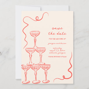 Convites Vintage Elegante Desenhado Para Salvar A Data