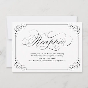 Convites Vintage elegante floresce recepção caligráfica