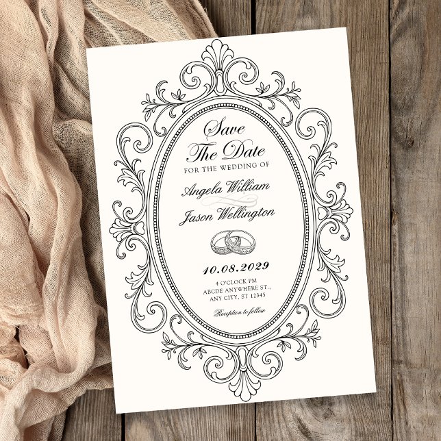 Convites Vintage elegante ornamentado  (Criador carregado)