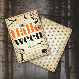 Convites Vintage elementos Festa de Halloween