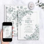 Convites Vintage Emerald Floral Art 60º Aniversário<br><div class="desc">Comemore um marco em estilo com nosso Vintage Emerald Floral Line Art 60º Convite de Aniversário. De sua caligrafia à vintage line art quintas arranjos em elegante esmerald green, este convite dá o tom para seu dia especial. Com o padrão floral correspondente na parte de trás de cada cartão, todos...</div>
