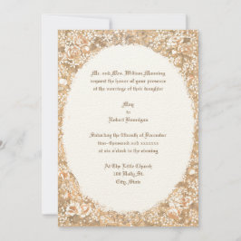 Convites Vintage Era Vitoriana Fita e Flores Frama Oval