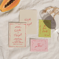 Vintage Escrito à mão Casamento Moderno Corajoso