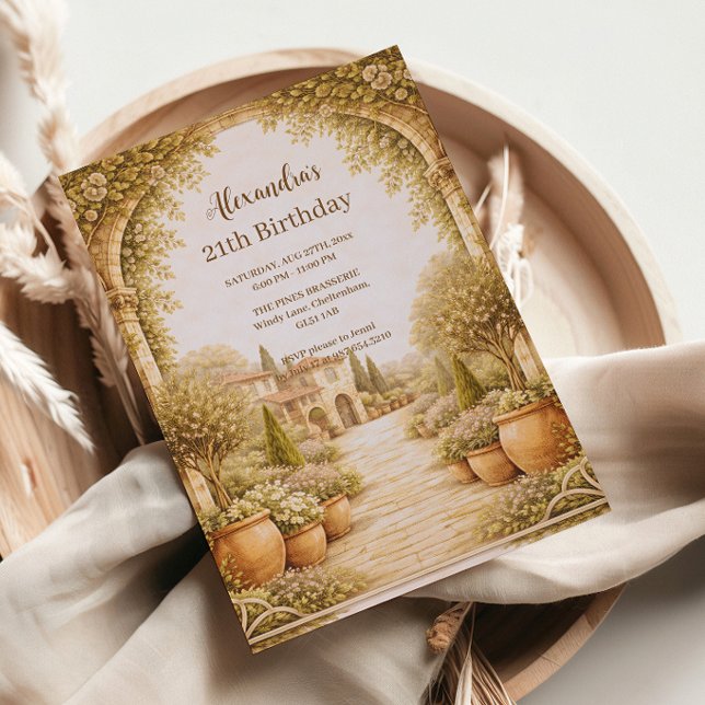 Convites Vintage Estate Garden Birthday (Criador carregado)