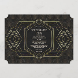 Convites Vintage, Excelente Dourado Gatsby, véspera de Ano 