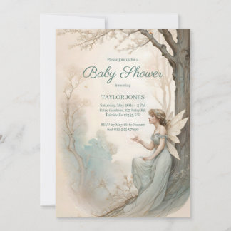 Convites Vintage Fairy Baby Shower