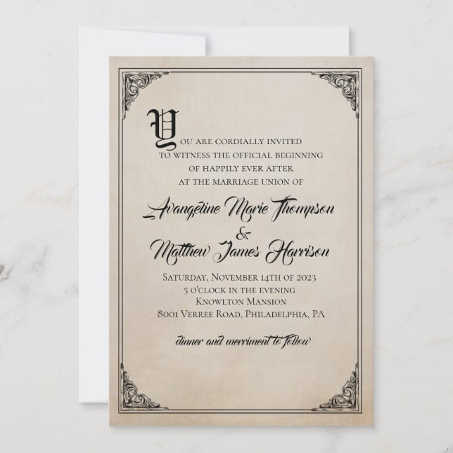Convites Vintage Fairy Tale Storybook Invitation (Frente)