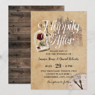 Convites Vintage Fairytale Castle Feliz Após O Casamento