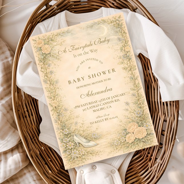 Convites Vintage Fairytale Garden Baby Shower (Criador carregado)