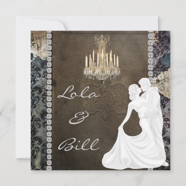 Convites Vintage Fairytale Weding Invitation AUTHENTIC (Frente)