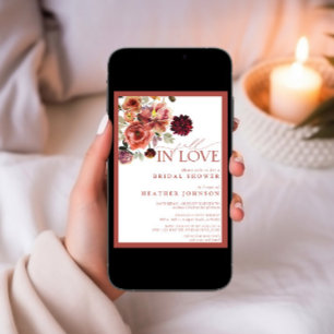 Convites Vintage Fall in Love Floral Chá de panela