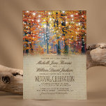 Convites Vintage Fall Rustic Autumn String Luzes Casamento<br><div class="desc">Convites de casamento Vintage de outono,  com caipiras de madeira ao ar livre,  lanternas reviravoltas de cordas,  arromba rústica e modelo de casamento marrom elegante.</div>