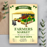 Convites Vintage Farmers Market First Party<br><div class="desc">Surpreenda seus hóspedes com este convite de aniversário único com uma bela fruta com tipografia moderna em um fundo de pergaminho rústico. Basta adicionar os detalhes do seu evento neste modelo fácil de usar para torná-lo um convite de tipo único. Sacudir a carta para revelar um padrão verde de gingham...</div>