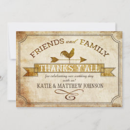 Convites Vintage Fazenda Rooster Weather Vane Rustic Obriga