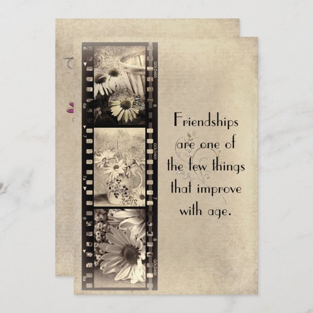 Convites Vintage Film Aniversário (Frente/Verso)