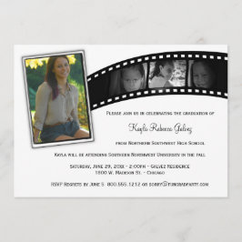 Convites Vintage Film Strip Foto de Festa de formatura