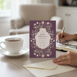 Convites Vintage Floral 60th Birthday Celebration 