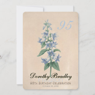 Convites Vintage Floral 95th Birthday Celebration Custom