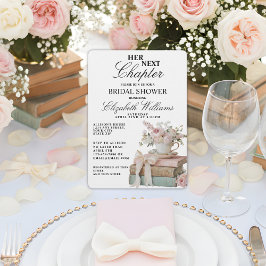 Convites Vintage Floral A New Chapter Bridal Shower