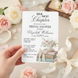 Convites Vintage Floral A New Chapter Bridal Shower