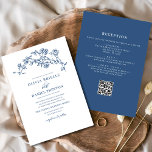 Convites Vintage Floral All in One Marinho Blue Weding<br><div class="desc">Capture a beleza eterno do seu dia especial com o nosso Convite para Casamento vintage Floral Elegante. Apresentando delicados trabalho de arte florais e clássicos elementos de design, inspirados na vintagem, este convite estabelece um tom romântico e sofisticado para o seu casamento. Feito com materiais premium e detalhes personalizáveis, ele...</div>