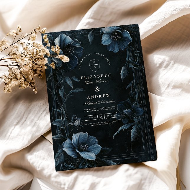 Convites Vintage Floral Art Nouveau Wedding (Criador carregado)