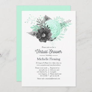 Convites Vintage Floral Baby ou Bridal Virtual Chá