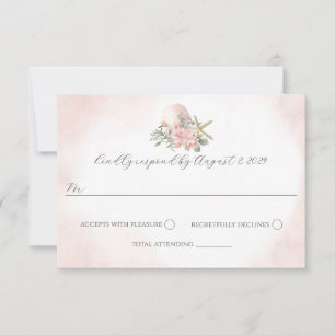 Convites Vintage Floral Blush Beach Invitation