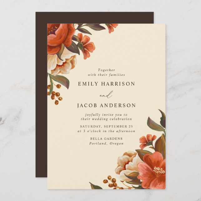 Convites Vintage Floral Buquês Wedding (Frente/Verso)