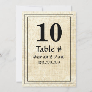 Convites Vintage Floral Damask Burlap Mesa No.