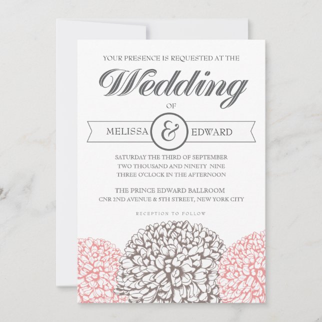 Convites Vintage Floral Elegante Invitation (Frente)