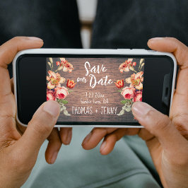 Convites Vintage Floral Fazenda Barn Salva Nossa Data