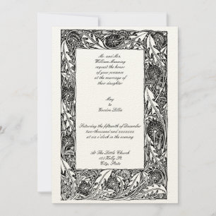 Convites Vintage Floral & Foliage Art Nouveau Frame