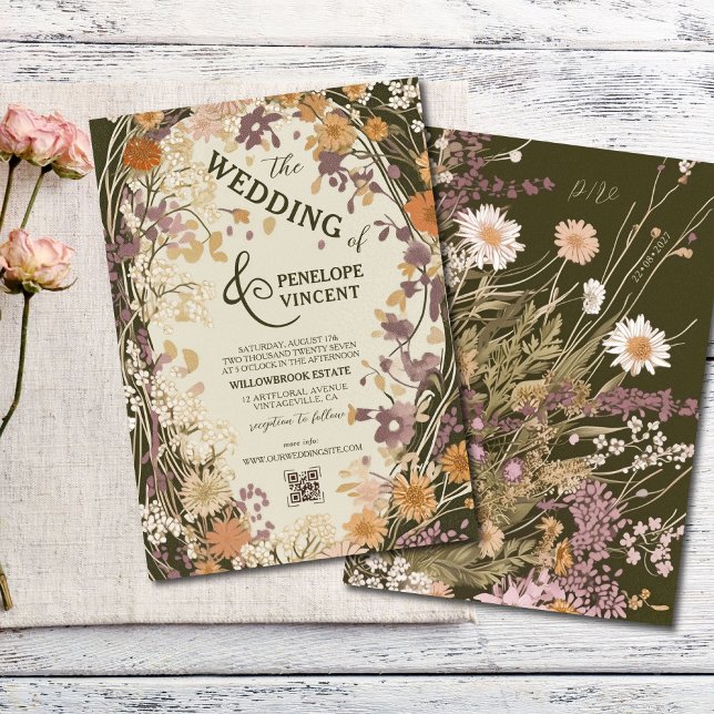 Convites Vintage Floral Frame (Criador carregado)